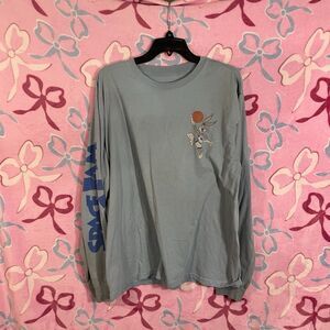 Y2k Space Jam Shirt Tune Squad Blue Bugs Bunny LongSleeve Size XL Flawed